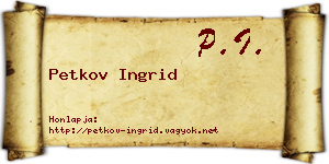 Petkov Ingrid névjegykártya