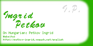 ingrid petkov business card